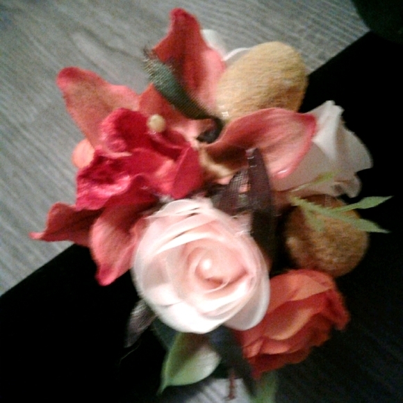 Hand Crafted Corsage Wedding Corsage Tangerine Faux Tropical 🌴Passion FI… - Picture 5 of 5